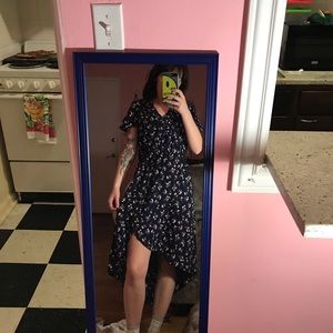 Dark Blue Floral Dress